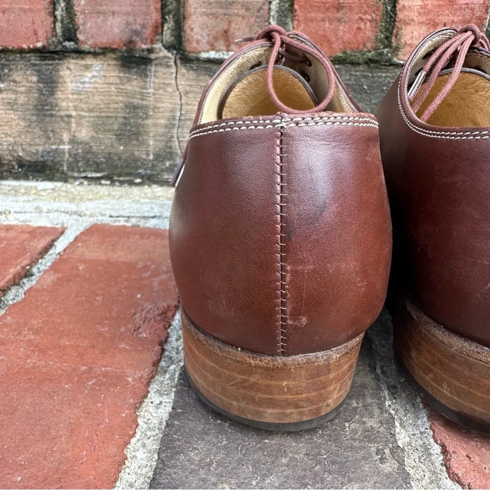 Paraboot Made in France Cognac Lace Up Leather Dress Shoes UK 6.5K EU40 US 7.5